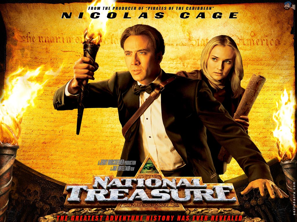 National Treasure: A Lenda do Tesouro Perdido de Jon Turteltaub e Nicholas Cage (2004 – 2007):