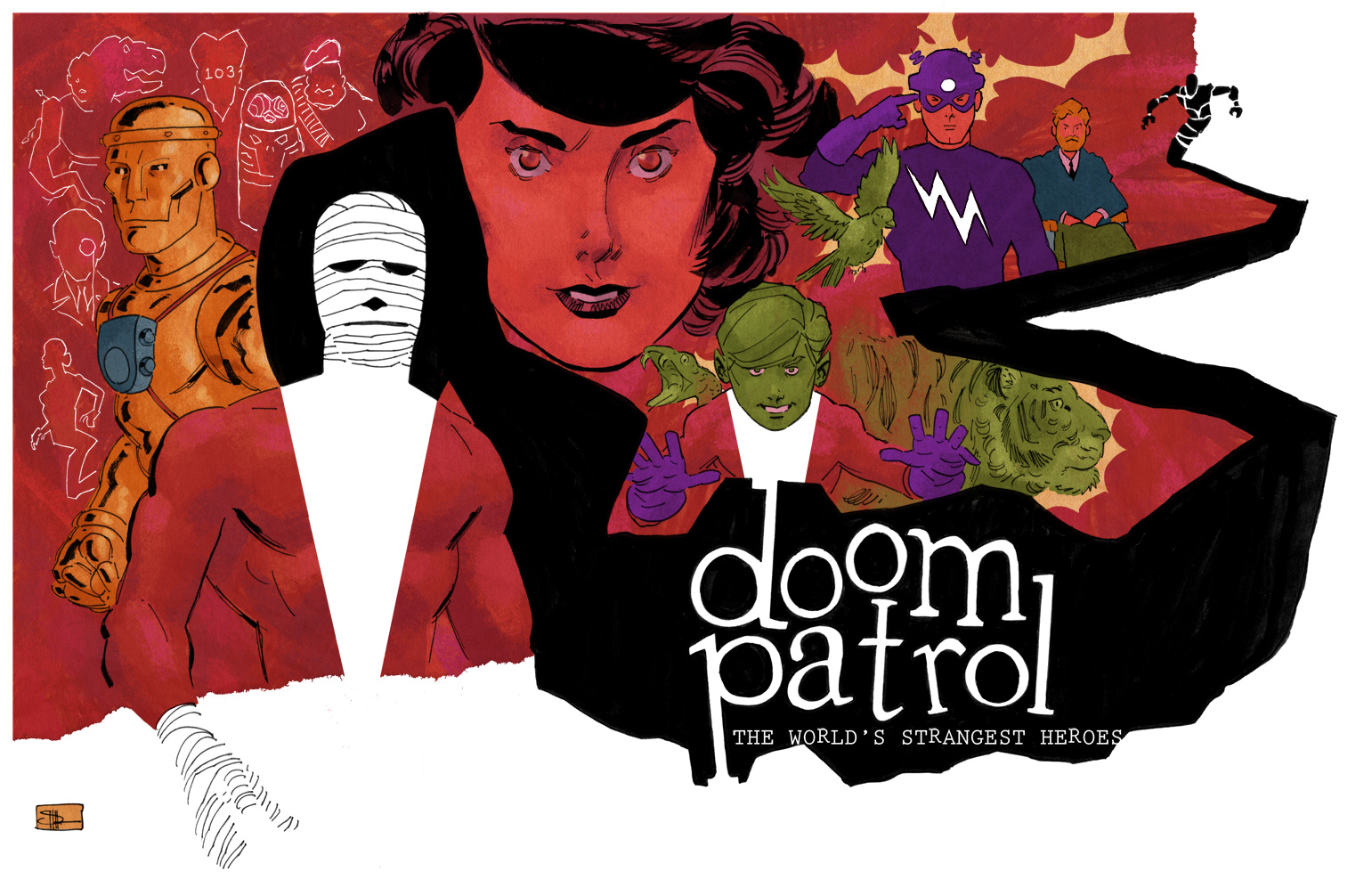 Patrulha do Destino: Doom Patrol por Drake, Morrison, Byrne e Giffen.