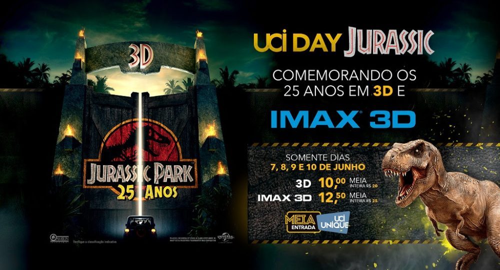  UCI exibe o primeiro Jurassic Park para celebrar os 25 anos da franquia