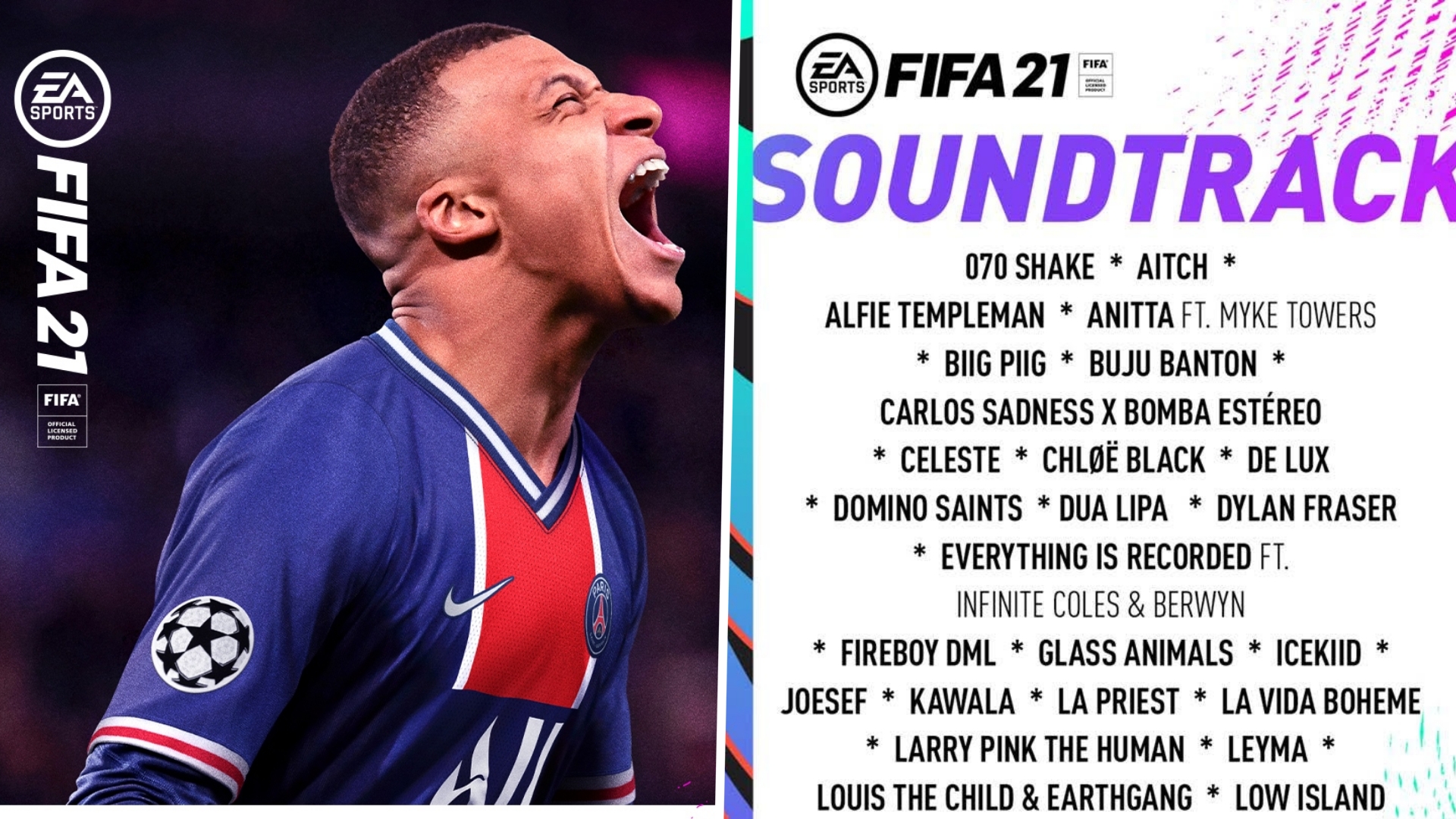 FIFA 21: Trilha Sonora oficial do EA SPORTS™ FIFA 21 com mais de 100 artistas.