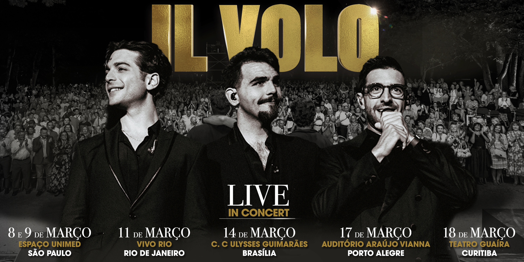 IL VOLO, o trio italiano mais aclamado e querido do público, estará de volta ao Brasil em março de 2023