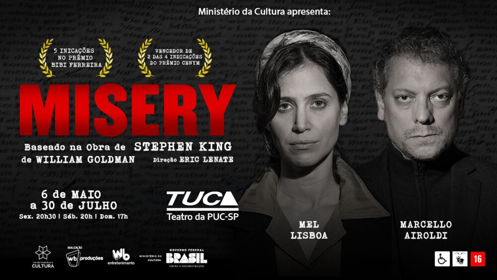 MISERY: a louca obsessão de um fã chega ao TUCA com uma nova roupagem