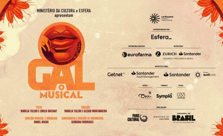 As vendas já estão abertas para o espetáculo Gal, o Musical