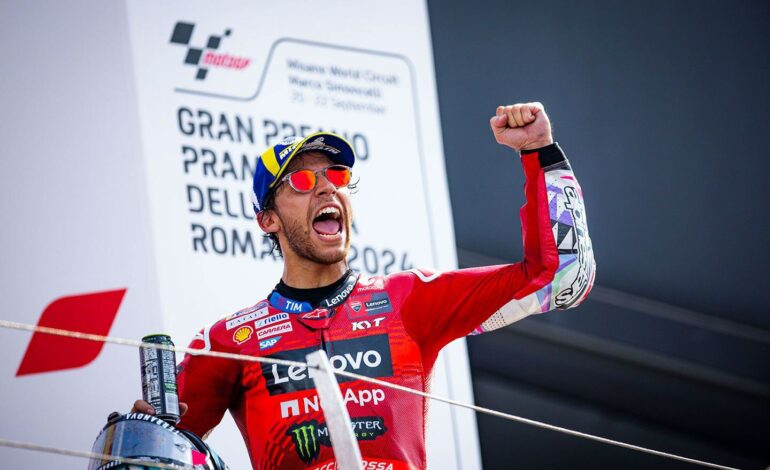 Bastianini vence GP da Emilia-Romagna após sprint forte de Bagnaia em Misano