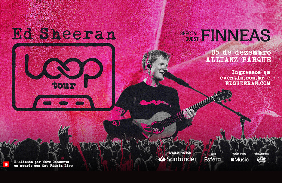 Ed Sheeran anuncia show da “Loop Tour” em São Paulo com abertura de FINNEAS