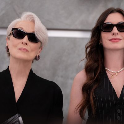 (L-R): Miranda Priestly (Meryl Streep) and Andie Sachs (Anne Hathaway) in 20th Century Studios' THE DEVIL WEARS PRADA 2. Photo by Macall Polay. © 2025 20th Century Studios. All Rights Reserved.